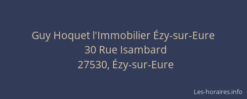 Guy Hoquet l'Immobilier &Eacute;zy-sur-Eure