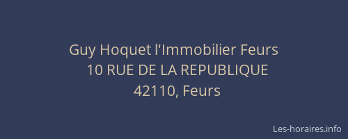 Guy Hoquet l'Immobilier Feurs
