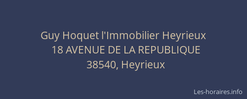Guy Hoquet l'Immobilier Heyrieux