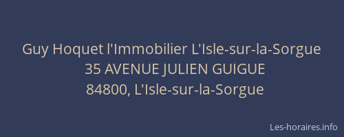 Guy Hoquet l'Immobilier L'Isle-sur-la-Sorgue