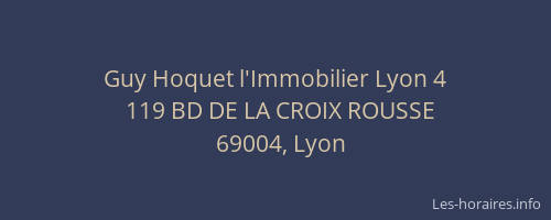Guy Hoquet l'Immobilier Lyon 4