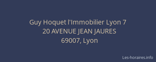 Guy Hoquet l'Immobilier Lyon 7