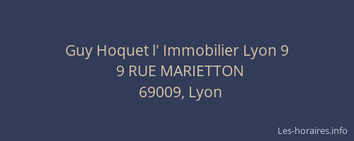 Guy Hoquet l' Immobilier Lyon 9
