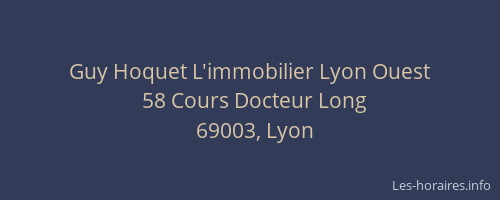 Guy Hoquet L'immobilier Lyon Ouest