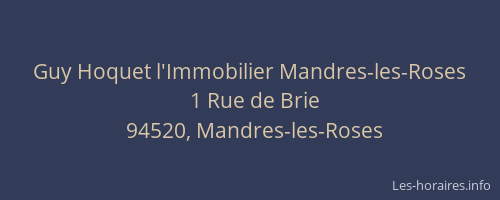 Guy Hoquet l'Immobilier Mandres-les-Roses