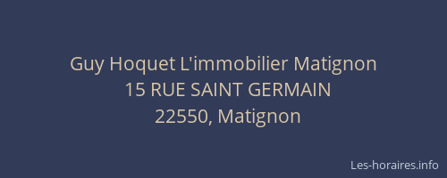 Guy Hoquet L'immobilier Matignon