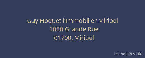 Guy Hoquet l'Immobilier Miribel
