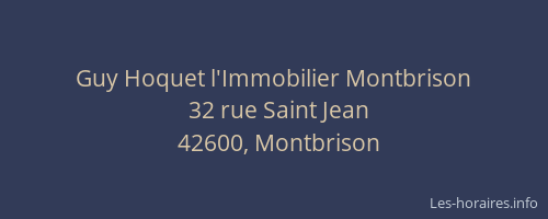 Guy Hoquet l'Immobilier Montbrison