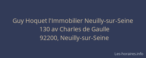Guy Hoquet l'Immobilier Neuilly-sur-Seine