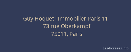 Guy Hoquet l'Immobilier Paris 11