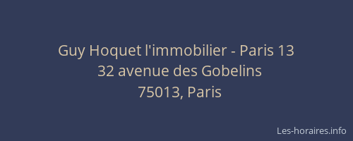 Guy Hoquet l'immobilier - Paris 13