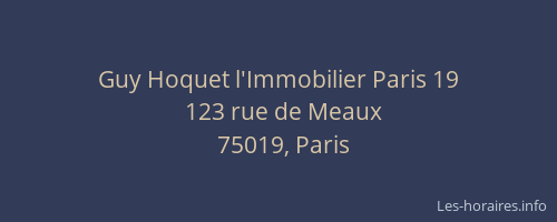 Guy Hoquet l'Immobilier Paris 19
