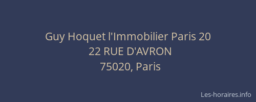Guy Hoquet l'Immobilier Paris 20