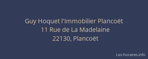 Guy Hoquet l'Immobilier Planco&euml;t