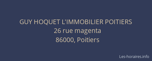 GUY HOQUET L'IMMOBILIER POITIERS