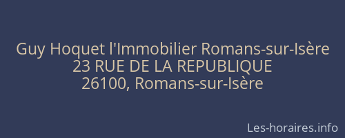 Guy Hoquet l'Immobilier Romans-sur-Isère