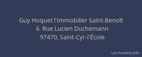 Guy Hoquet l'Immobilier Saint-Beno&icirc;t