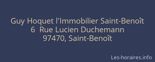 Guy Hoquet l'Immobilier Saint-Benoît
