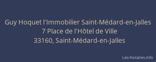 Guy Hoquet l'Immobilier Saint-Médard-en-Jalles