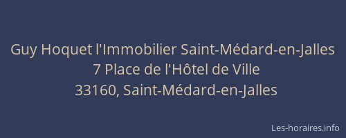 Guy Hoquet l'Immobilier Saint-M&eacute;dard-en-Jalles