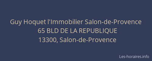 Guy Hoquet l'Immobilier Salon-de-Provence