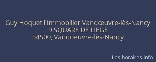 Guy Hoquet l'Immobilier Vandœuvre-lès-Nancy