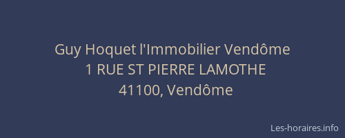 Guy Hoquet l'Immobilier Vend&ocirc;me