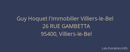 Guy Hoquet l'Immobilier Villiers-le-Bel