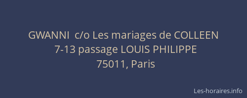 GWANNI  c/o Les mariages de COLLEEN