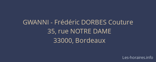GWANNI - Frédéric DORBES Couture