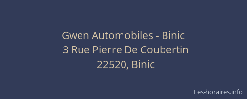 Gwen Automobiles - Binic