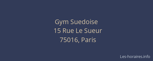 Gym Suedoise