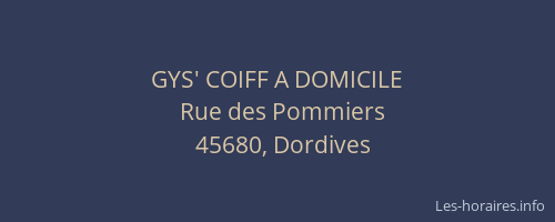 GYS' COIFF A DOMICILE