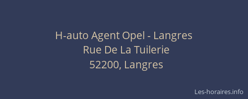 H-auto Agent Opel - Langres