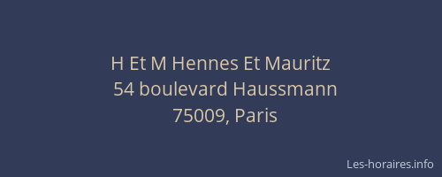 H Et M Hennes Et Mauritz