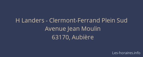 H Landers - Clermont-Ferrand Plein Sud