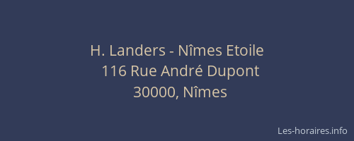 H. Landers - Nîmes Etoile