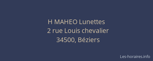 H MAHEO Lunettes