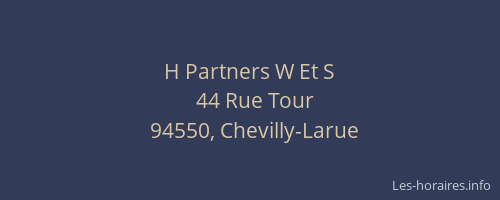 H Partners W Et S