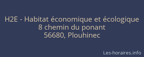 H2E - Habitat économique et écologique