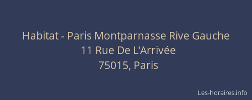 Habitat - Paris Montparnasse Rive Gauche