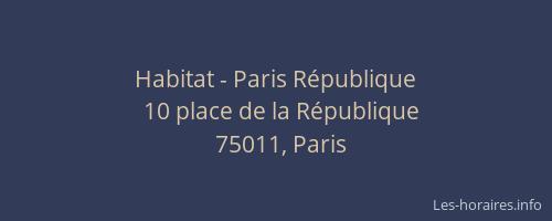 Habitat - Paris République
