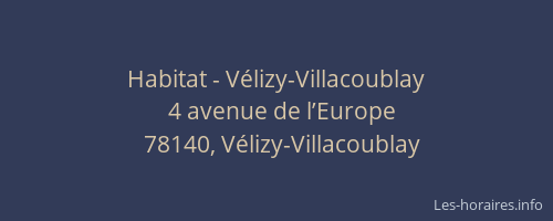 Habitat - Vélizy-Villacoublay