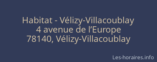 Habitat - Vélizy-Villacoublay