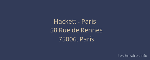 Hackett - Paris