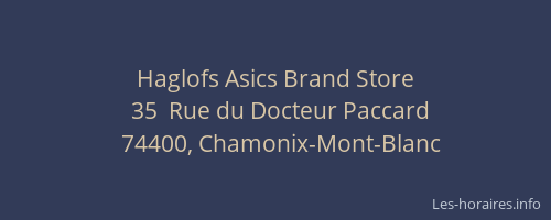 Haglofs Asics Brand Store
