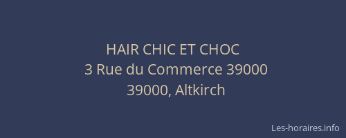 HAIR CHIC ET CHOC