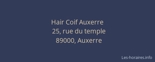 Hair Coif Auxerre
