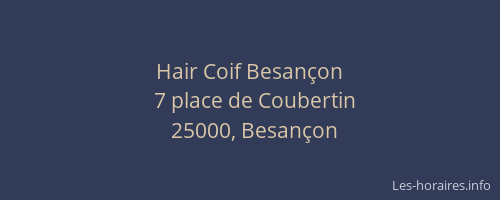 Hair Coif Besançon