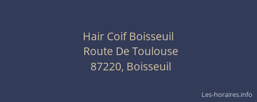 Hair Coif Boisseuil